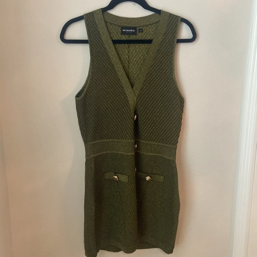 Retrofête Green Ellison Rob Knit Mini Dress - Picture 4 of 9